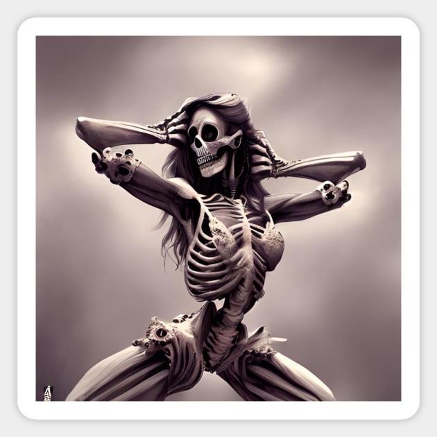 Ballet Skeleton Dancing Gothic Sticker by ShopSunday